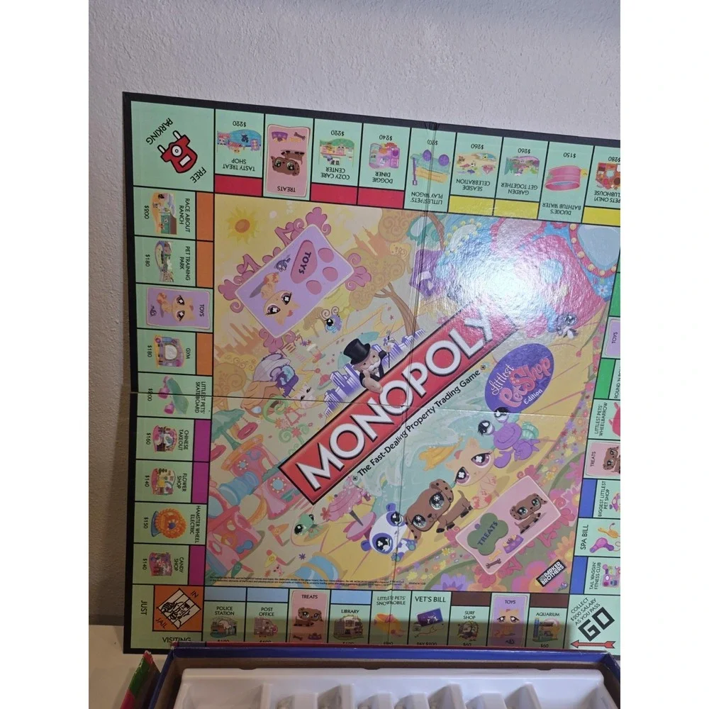 Monopoly Littlest Pet Shop Edition Board Game Parker Brothers NO PETS - Read